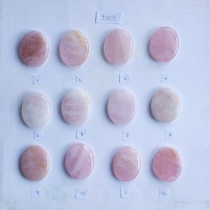 Rose Quartz Worry Stones/Reiki Charged/Relaxation or Anxiety Relief/Approx. 2 inches by 1.5 inches long.