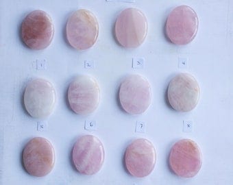 Rose Quartz Worry Stones/Reiki Charged/Relaxation or Anxiety Relief/Approx. 2 inches by 1.5 inches long.