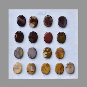 Mookaite Jasper Worry Stones/Reiki Charged/Relaxation or Anxiety Relief/Approx. 2 inches by 1.5 inches long.