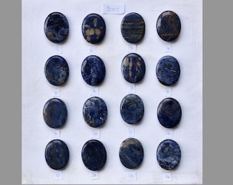 Piedras de sodalita para la preocupación/Reiki/Relajación o alivio de la ansiedad/Aprox. 5 x 3,8 cm de largo