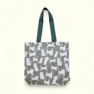 Miaus Tote Bag, Katzenliebhaber, strukturiert, mit starkem Material, für alle Gelegenheiten. Mit Futter, Innentasche & Magnetverschluss.