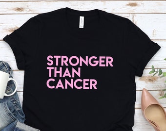 Think Pink T Shirt Remission Pink Strong Survivor Stronger Than Cancer Text Design T-Shirt Breast Cancer Shirt Awareness