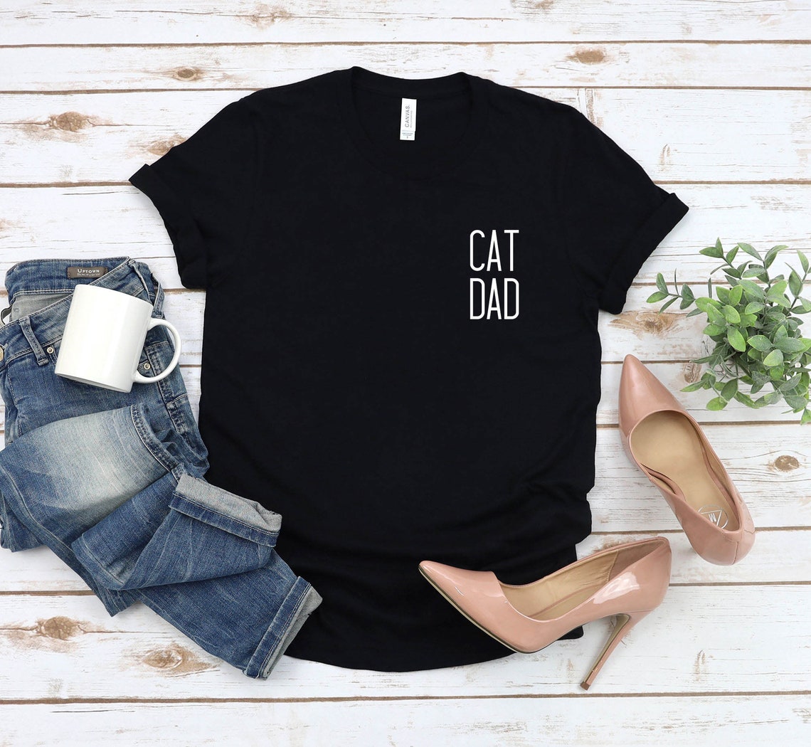 Cat Dad Pocket TShirt Gift For Dad Cat Shirt Pet Owner Etsy