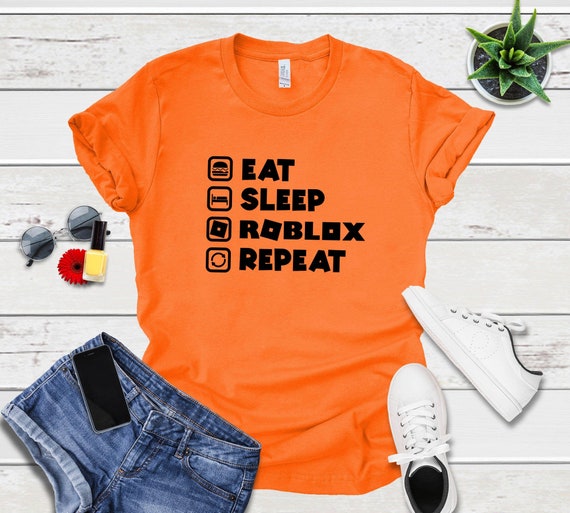 Eat Sleep Roblox Repeat T Shirt Youtuber Gamer Shirt Etsy - roblox female chest t shirt