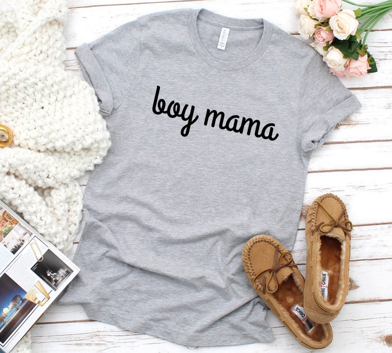 Expecting Mom Boy Mama T-Shirt Gender Reveal Baby Announcement Mother/'s Day Gift Pregnancy Shirt Mom Life