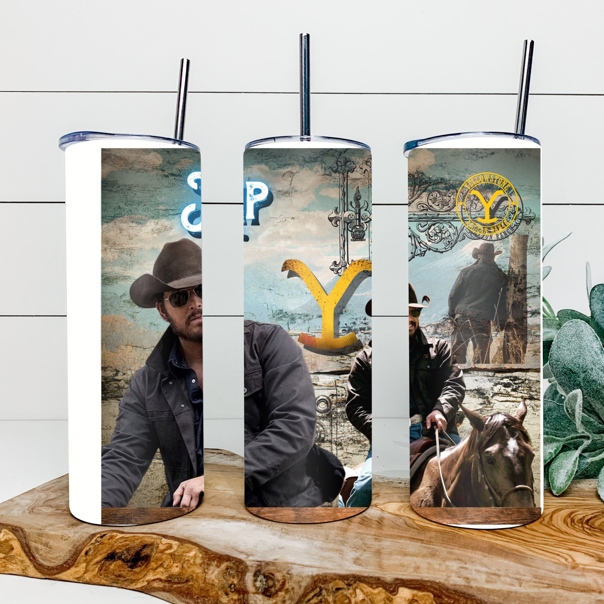 Drinkware RIP Yellowstone Skinny Sublimation Insulated Tumbler 20oz Hot