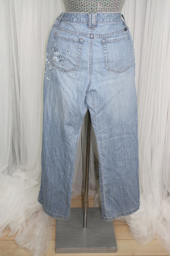 Vintage 1990s Size M/L Straight Leg Jeans With Em… - image 7