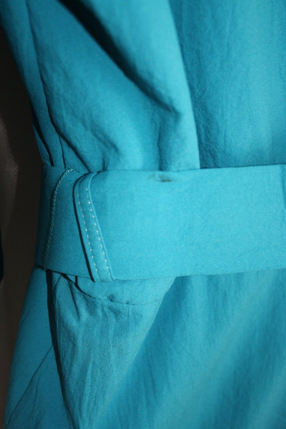 1980s Vintage Size M/L Turquoise Jumpsuit Double … - image 7