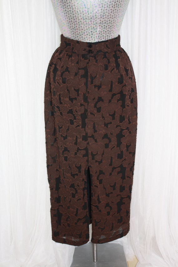 1990s Vintage Size XS/S Brown and Black Textured … - image 6