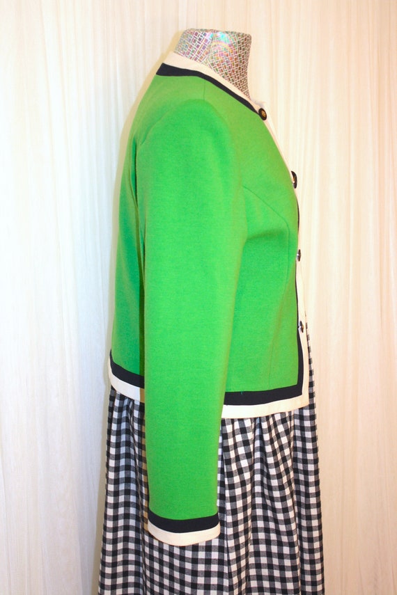 1980s Vintage Size S-L Vibrant Green Jersey Knit … - image 5