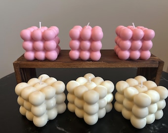 Candela a bolle di cera di soia fatta a mano/Estetica/Decorativa - Decorazione per la casa - Candela a cubo profumata