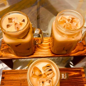 Iced Coffee Candle in Glass Mug-Realistic Coffee Scented Soy Wax/Realistic Drink Candle/Gift for Coffee Lovers