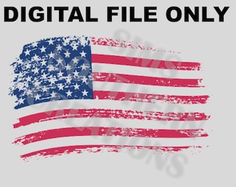 Distressed American Flag  PNG, JPG File Only Instant Download