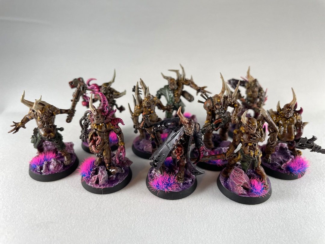 Warhammer 40k Death Guard 10 Poxwalkers Nurgle Pro Painted