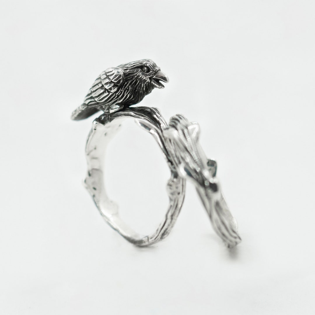Dual Raven Rings Double Ring
