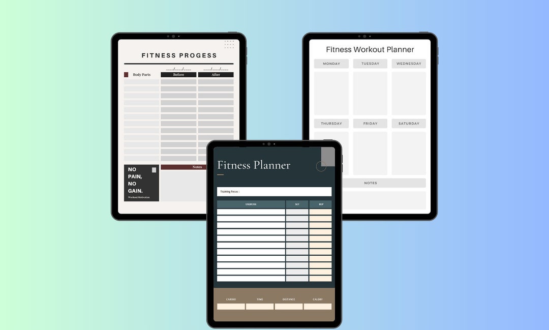 FITNESS 2024 Planner Digital Planner iPad Digital Planner Adhd Digital