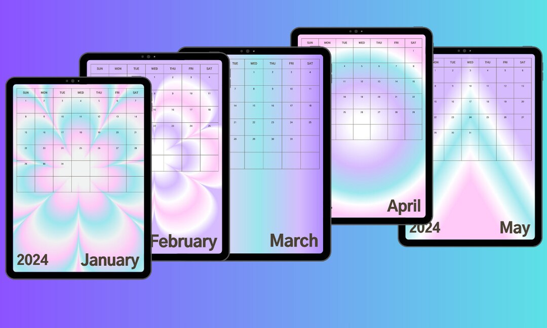 Digital Calendar 2024 Planner Digital Planner iPad Digital Planner Adhd