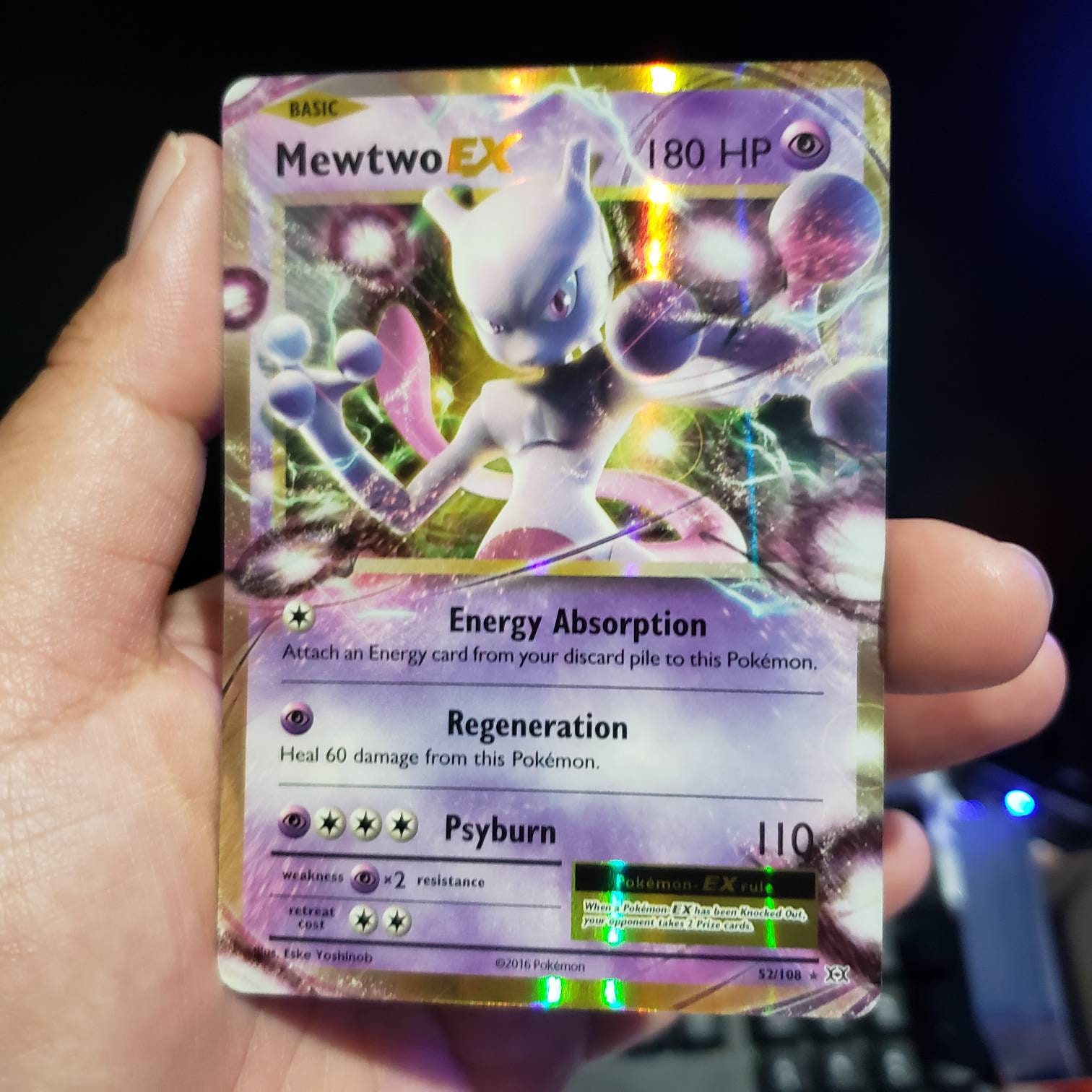 Mewtwo EX - carte Pokémon 52/108 Pokémon XY Evolutions