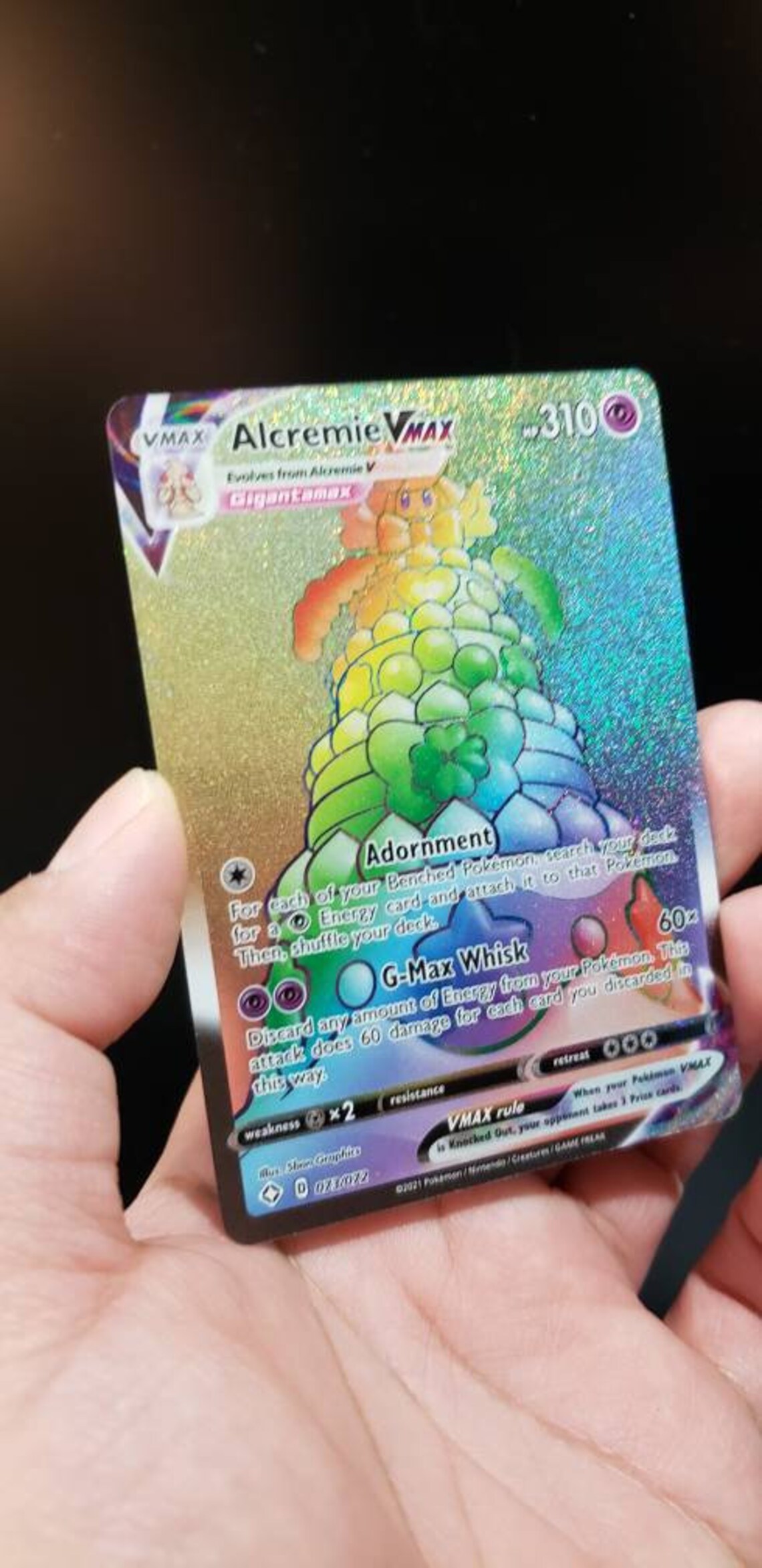Alcremie VMAX Secret Rainbow rare card 073/072 Shining Fates Etsy