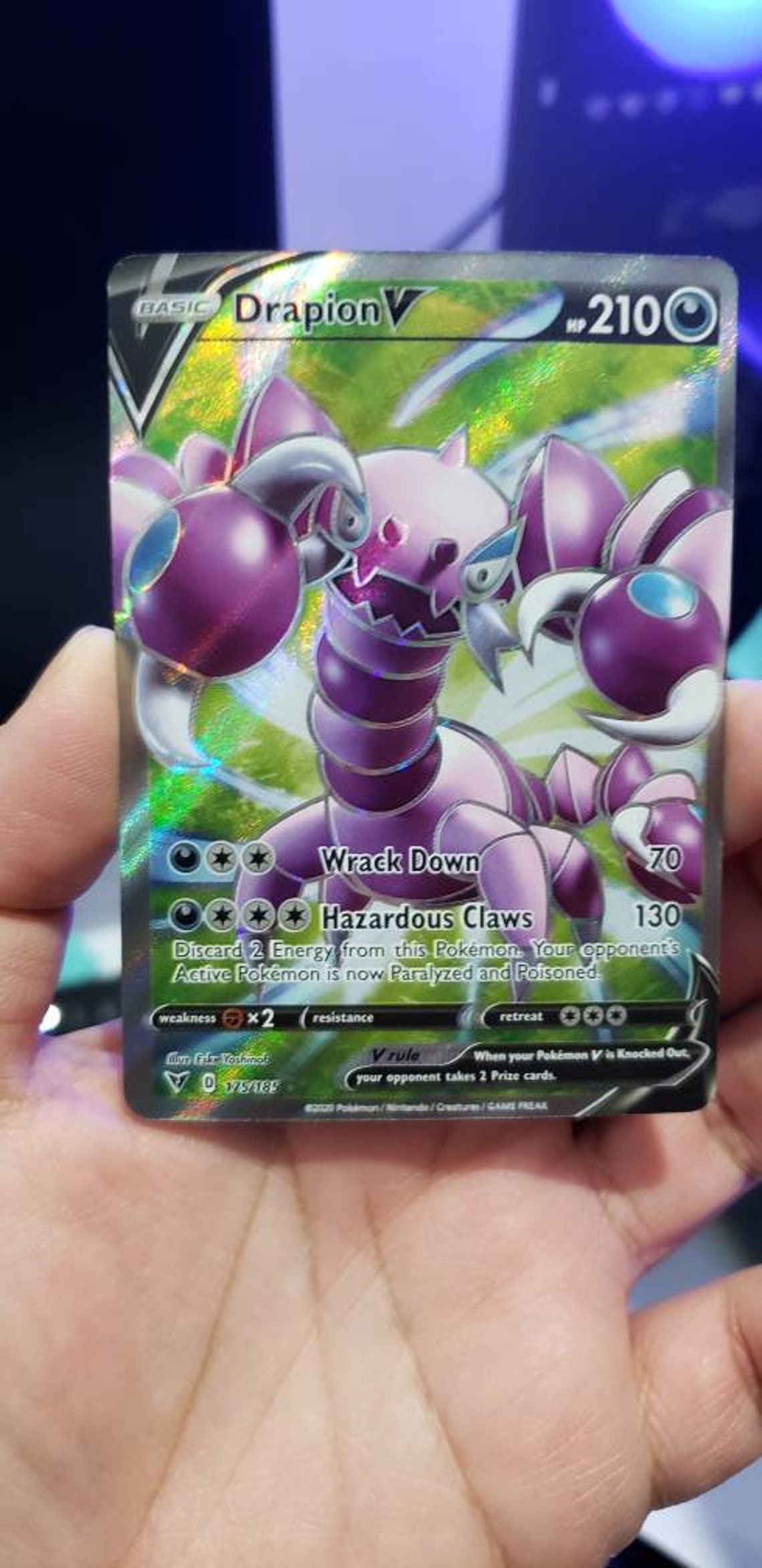 Drapion V Full Art Ultra rare card 175/185 Vivid Voltage Etsy