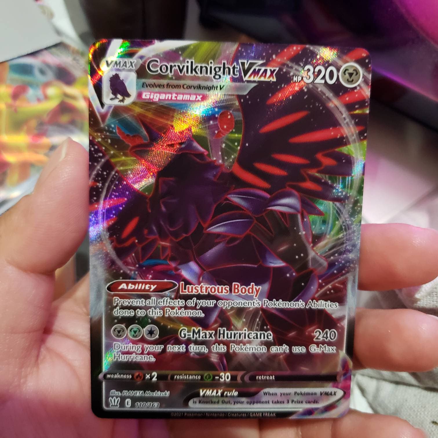 Corviknight Vmax Ultra Rare Card 110/163 Battle Styles NM - Etsy