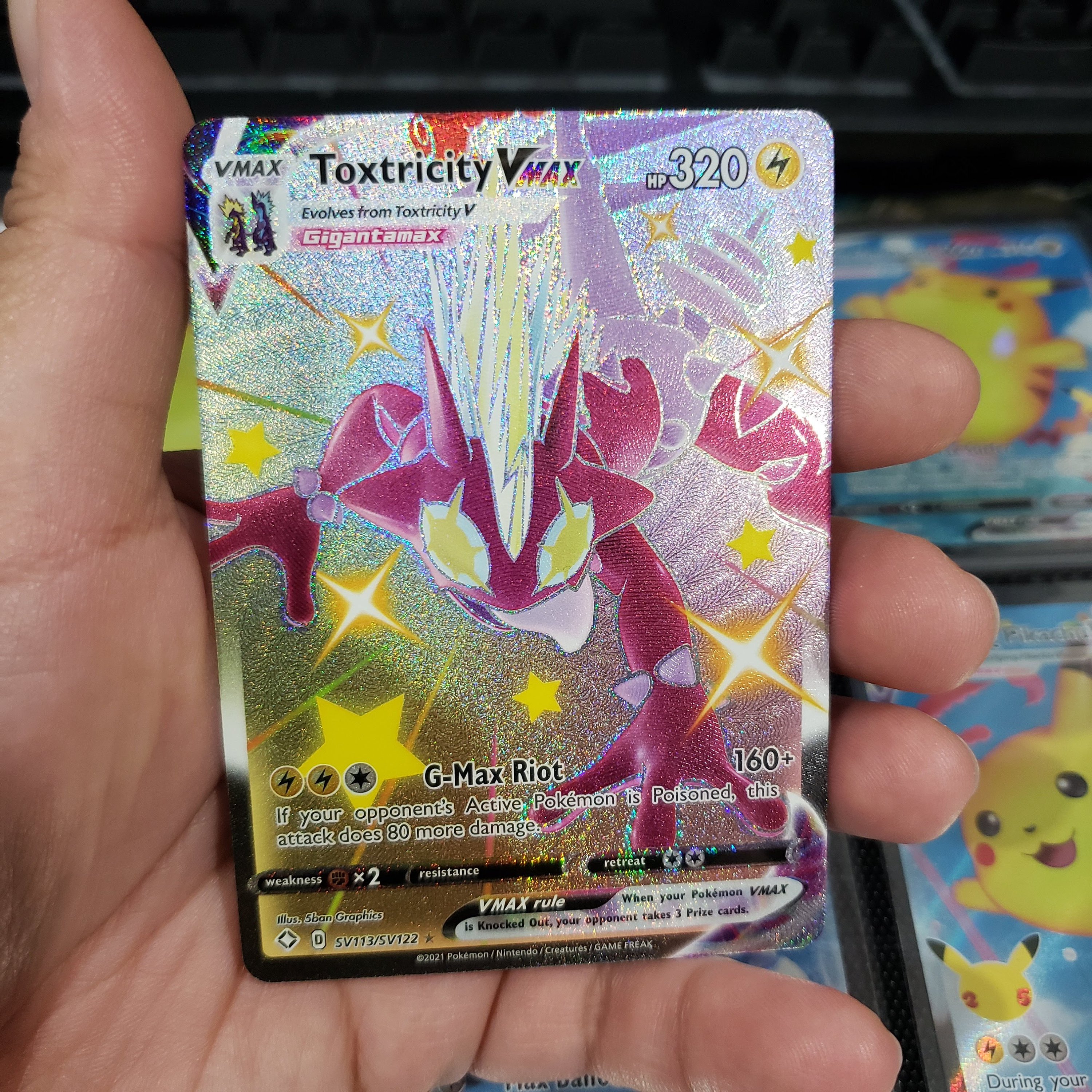 Shiny Toxtricity Vmax Sv113 Sv122 Shining Fates Ultra Rare Nm Etsy Uk
