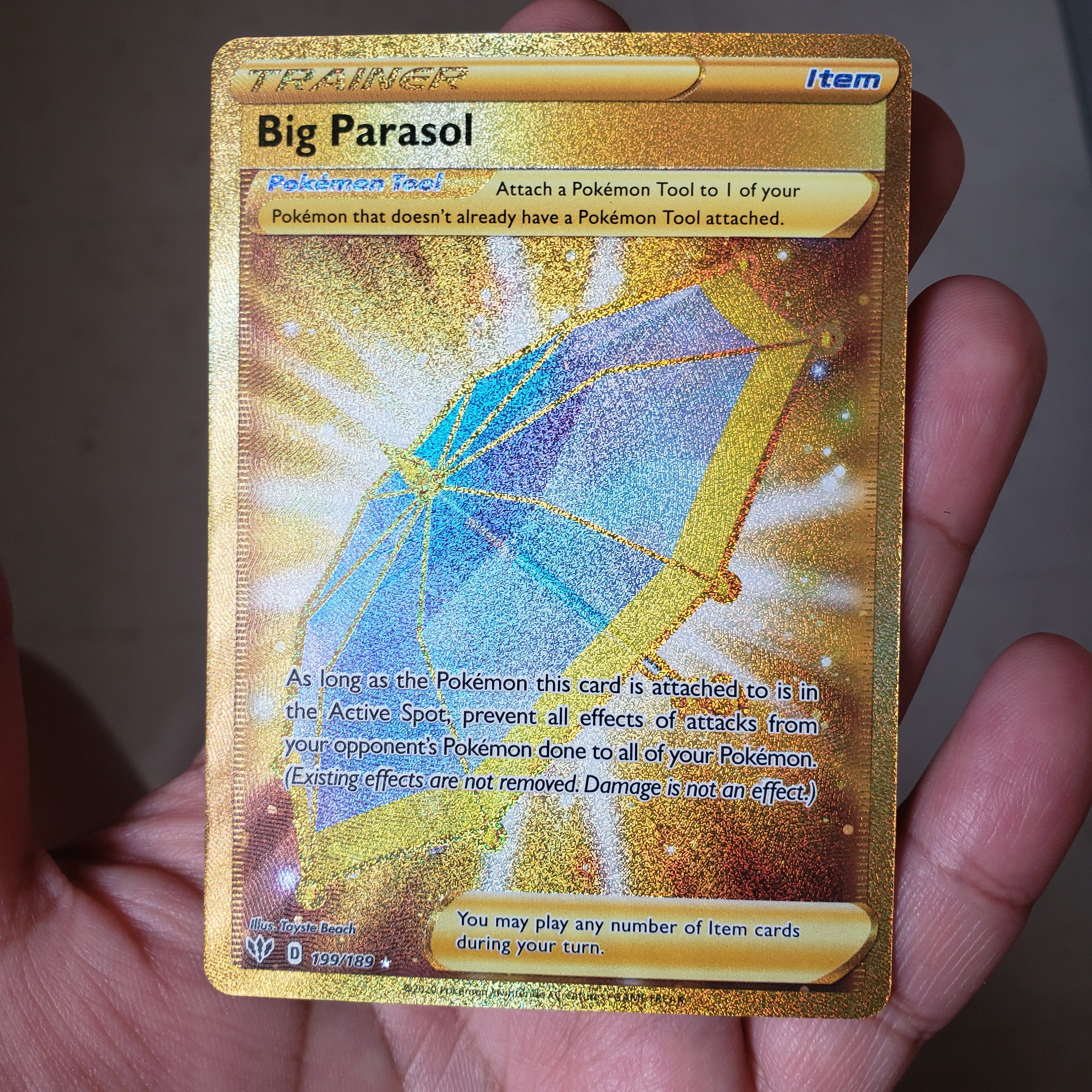 Buy Big Parasol Secret Hyper Rare Gold Card 199/189 Darkness Ablaze Pokemon  Card Online in India - Etsy