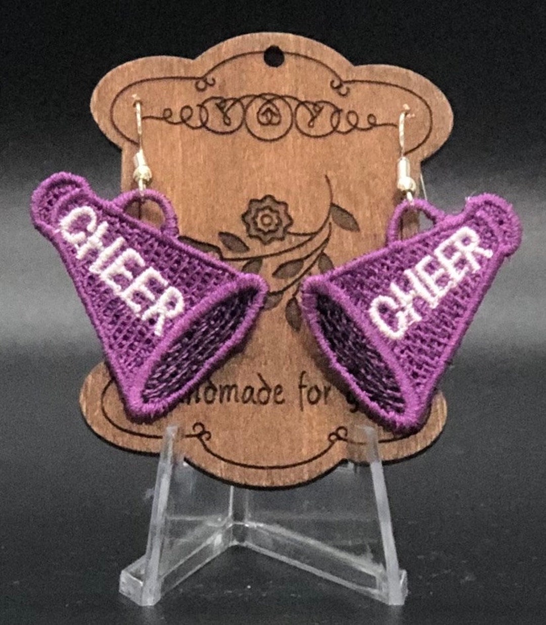 Cheerleader Megaphone Earrings Customizable Cheer Earrings Etsy