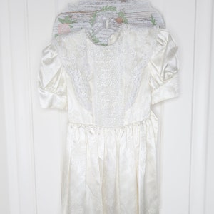 Vintage Jessica McClintock Gunne Sax Floral Ivory Girl&#39;s Dress with Lace Collar | Vintage Girl&#39;s Dress | Size 10