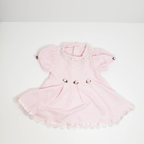 Robe Bébé Fille Vintage Col Dentelle - Taille 3-6 Mois, 100% Coton, Imprimé Floral, Neuve Avec étiquette