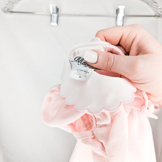 Vintage Pink & White Collared Baby Dress | Vintag… - image 6