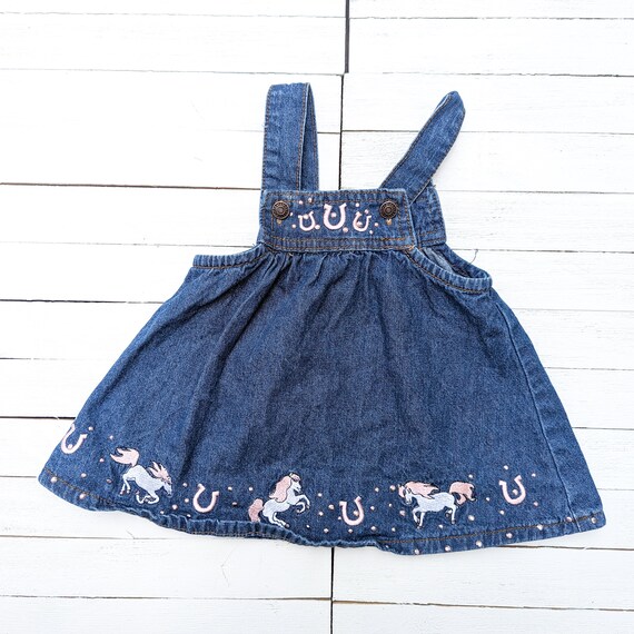 Baby girl top jean overall dress
