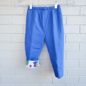 Vintage 90&#39;s Style Blue Hopscotch Cotton Blend Baby Sweats Pants | Vintage Baby Clothes | Vintage Baby Clothing | 24 Months