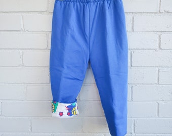 Vintage 90's Style Blue Hopscotch Cotton Blend Baby Sweats Pants | Vintage Baby Clothes | Vintage Baby Clothing | 24 Months