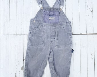Vintage Carter's Grey Corduroy Baby Overalls | Vintage Baby Overalls | Vintage Baby Clothing | Size 18 Months