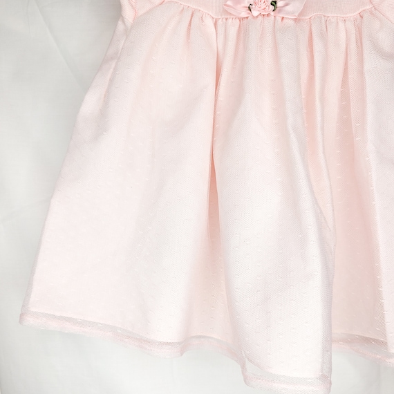 Vintage Pink & White Collared Baby Dress | Vintag… - image 4