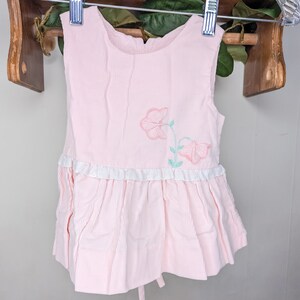 Vintage Pink Baby Girl&#39;s Corduroy Dress set with Blouse | Vintage Baby Girl&#39;s Clothes | Vintage Baby Dress | 24 Months