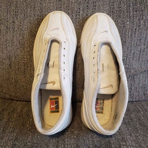 Vintage Nike Sneakers White Leather USA 8 | Etsy