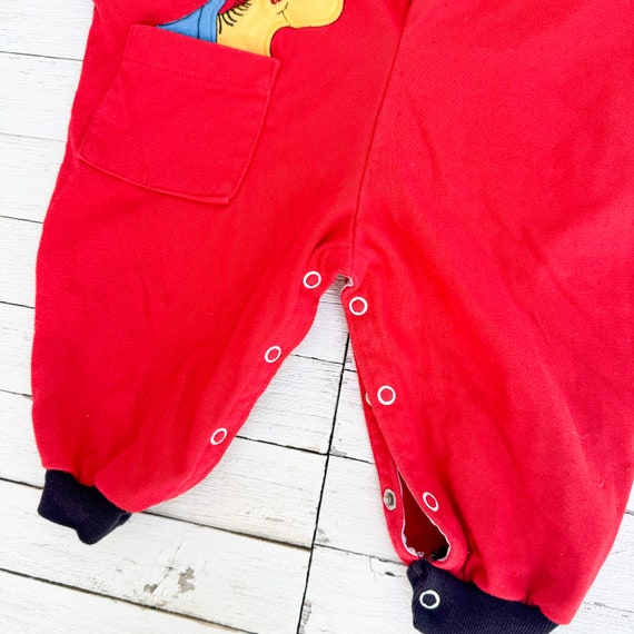 Vintage 1990's Red Buster Brown Baby Jumper with … - image 6
