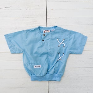 Vintage 1970&#39;s Unique Blue Toddler T-Shirt with Cinched Waist | Retro Toddler Clothing | Unique Baby Clothing | Size 3 Toddler