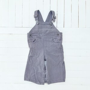 Vintage Baby Overalls 12M | Brown & Grey Cotton | &quot;All Mine&quot; Brand | Adjustable Straps | Classic Baby Boy Outfit | 100% Cotton