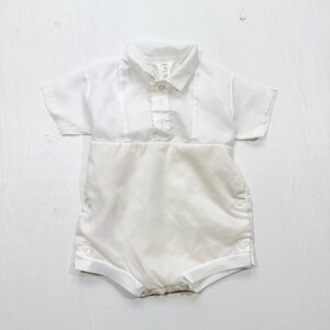 Vintage Yellow Baby Baptism Romper | Vintage Baby Blessing Outfit | Retro Baby Baptism Set | Made in USA | Size Small