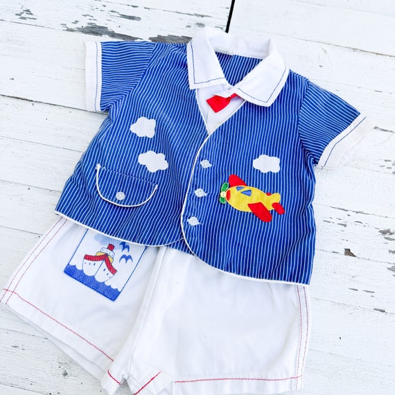 Vintage Nautical Baby Matching Outfit Set | Vintag