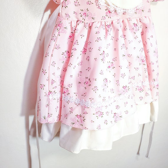 Vintage Pink Floral Baby Girl's Dress with Collar… - image 4