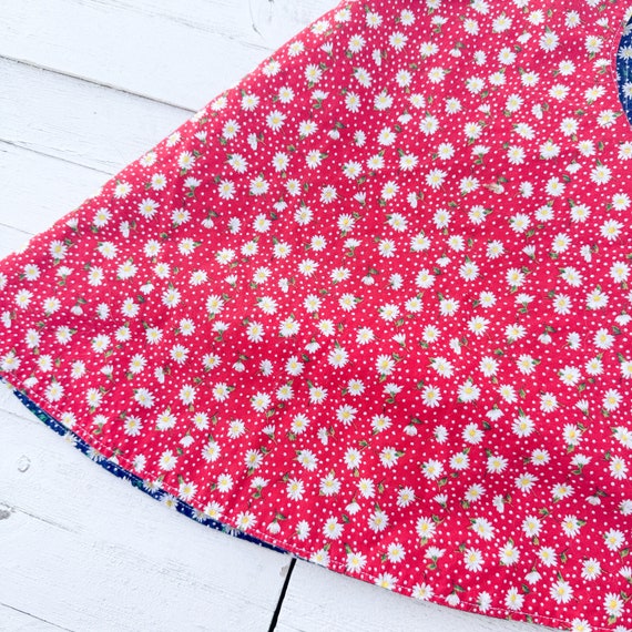 Vintage Handmade Reversible Red Floral Baby Girl'… - image 5