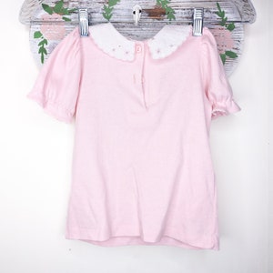 Vintage OshKosh B&#39;Gosh Pink Girl&#39;s Blouse with Lace Collar | Vintage Girl&#39;s Clothing | Vintage Baby Clothing | Made in USA | Size 4