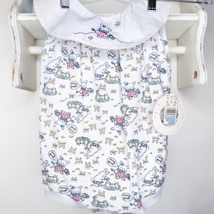 Vintage Bunny Themed Baby Jumper with an Embroidered Collar | Vintage Baby Romper | Size 6-9 Months