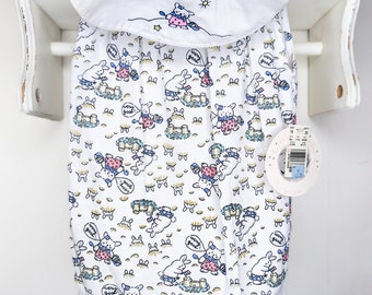 Vintage Bunny Themed Baby Jumper with an Embroidered Collar | Vintage Baby Romper | Size 6-9 Months