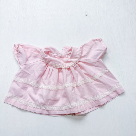 Vintage Pink Collared Baby Girl's Dress with Lace… - image 2