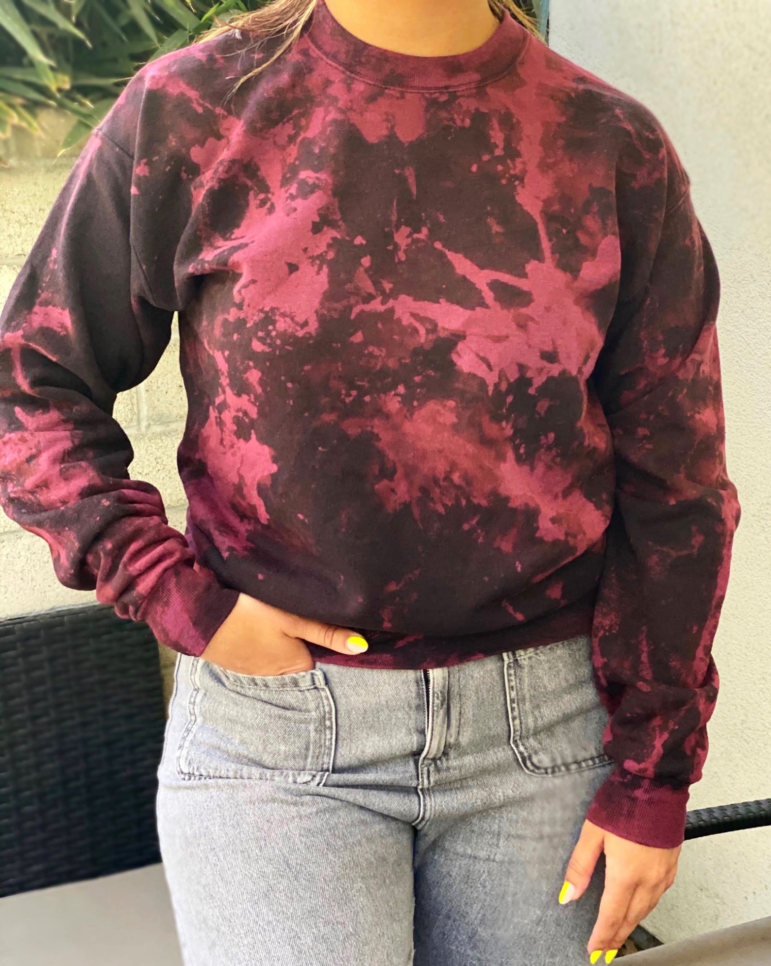 Red Tie Dye Sweatsuit Reverse Tie Dye Sweatsuit Hand Dyed Etsy